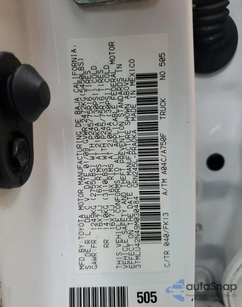 2009 Toyota Tacoma Double Cab z USA, uszkodzony, nr VIN 3TMLU42N49M030484